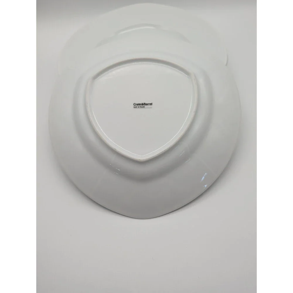 5 Crate & Barrel Soft Triangle Plates White Large 12